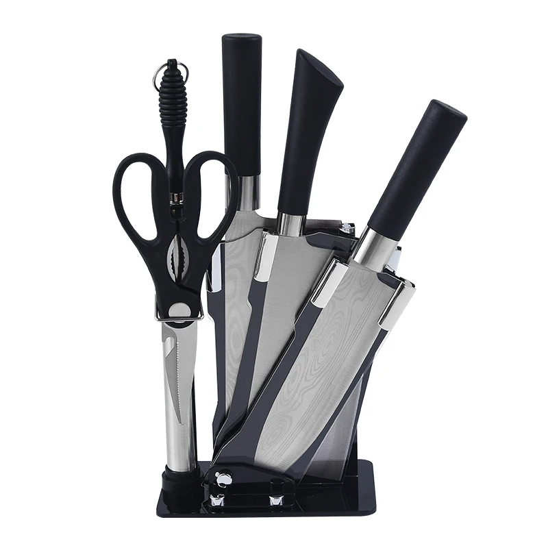Высококачественный набор кухонных ножей, профессиональная точилка для мяса, ножницы, стальной нож