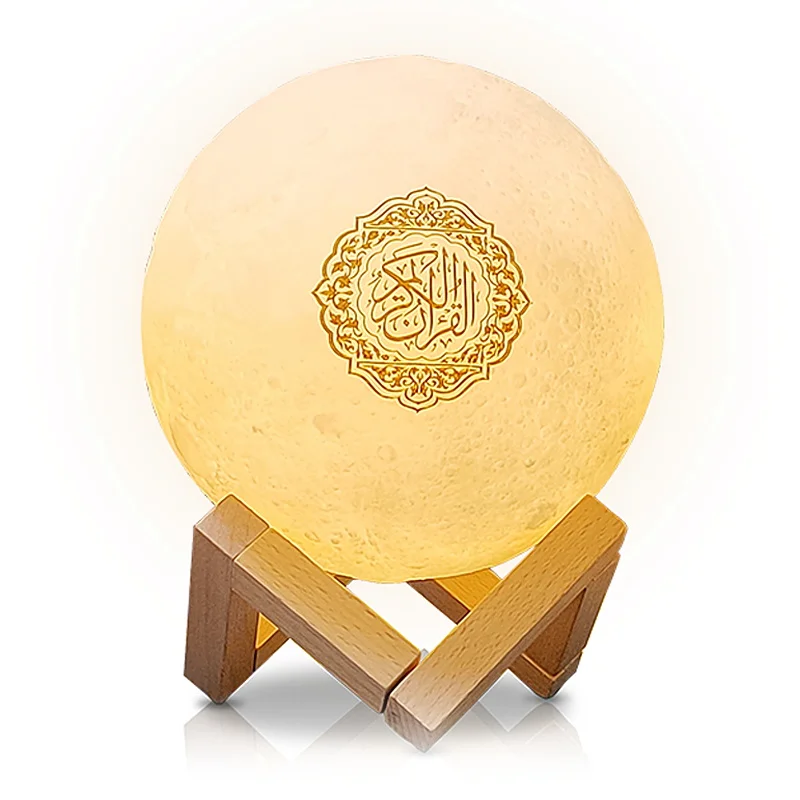 Equantu quran mini player moon lamp al digital night light 16 reader islamic SQwith APP control speaker alquran