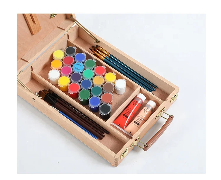 Hot Sale Artist Sketching Box Portable Desktop Storage Table Easel  Wooden