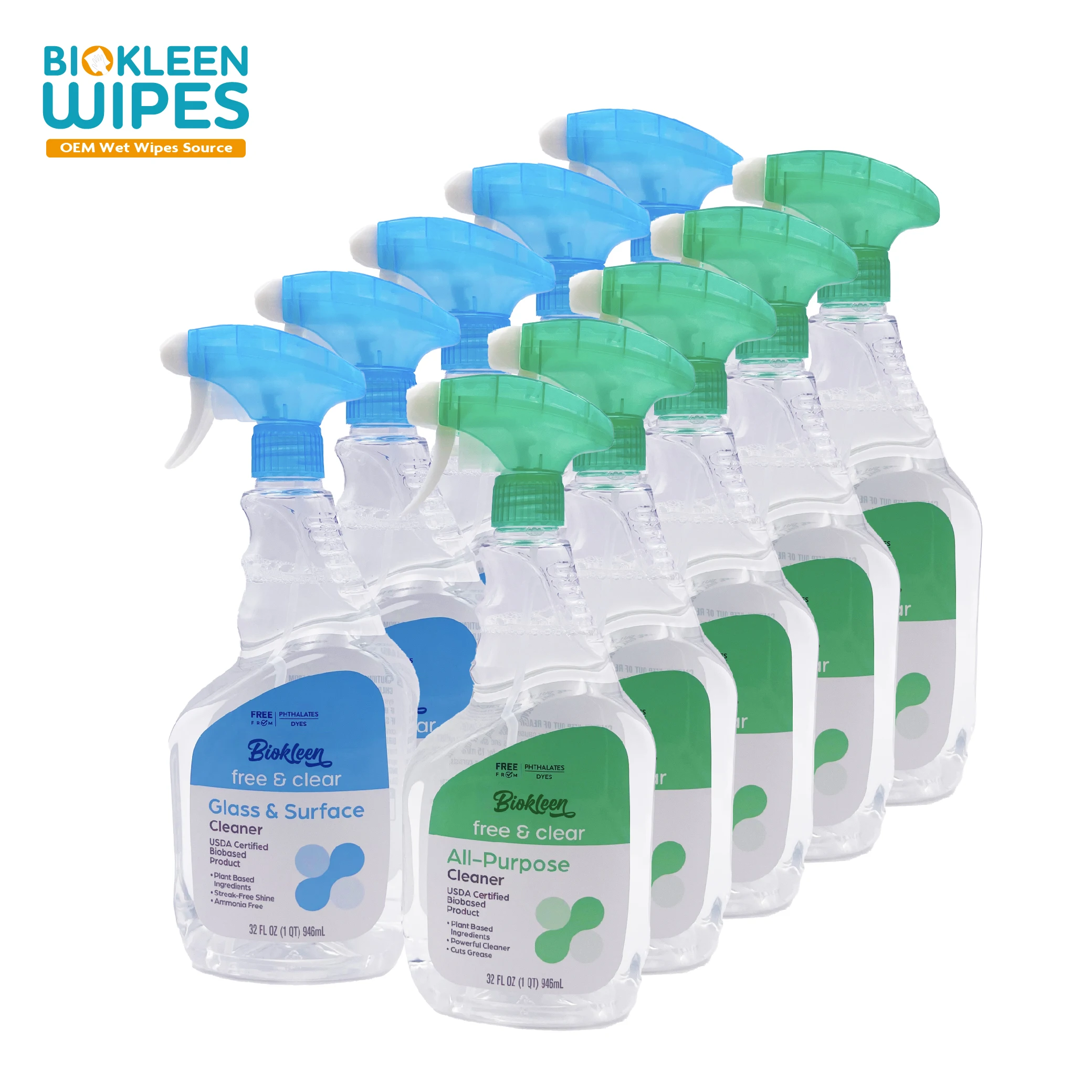 Biokleen Custom Factory Supply 946ML Streak Free Cleaning Wipes for Mirrors Windows Kitchen Home and Auto