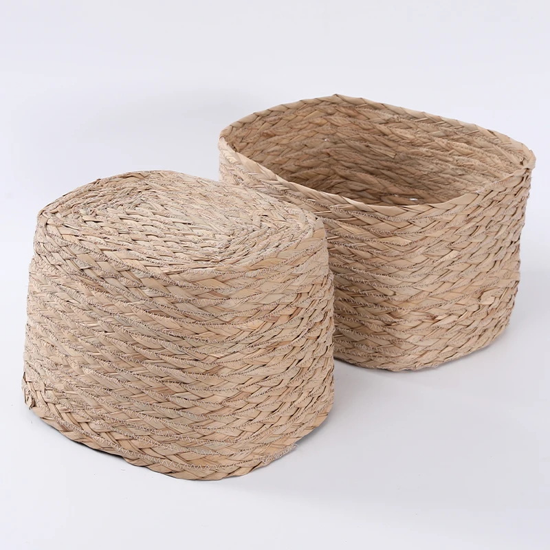 Professional Factory Custom Woven Baby Changing Hand Made Natural Seagrass Market Basket