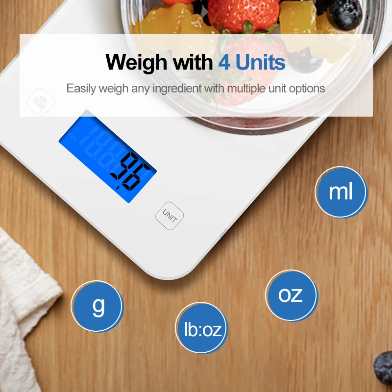 New Design 15kg Kitchen Scales Food Diet Kitchen Digital Scale With Tempered Glass Panel