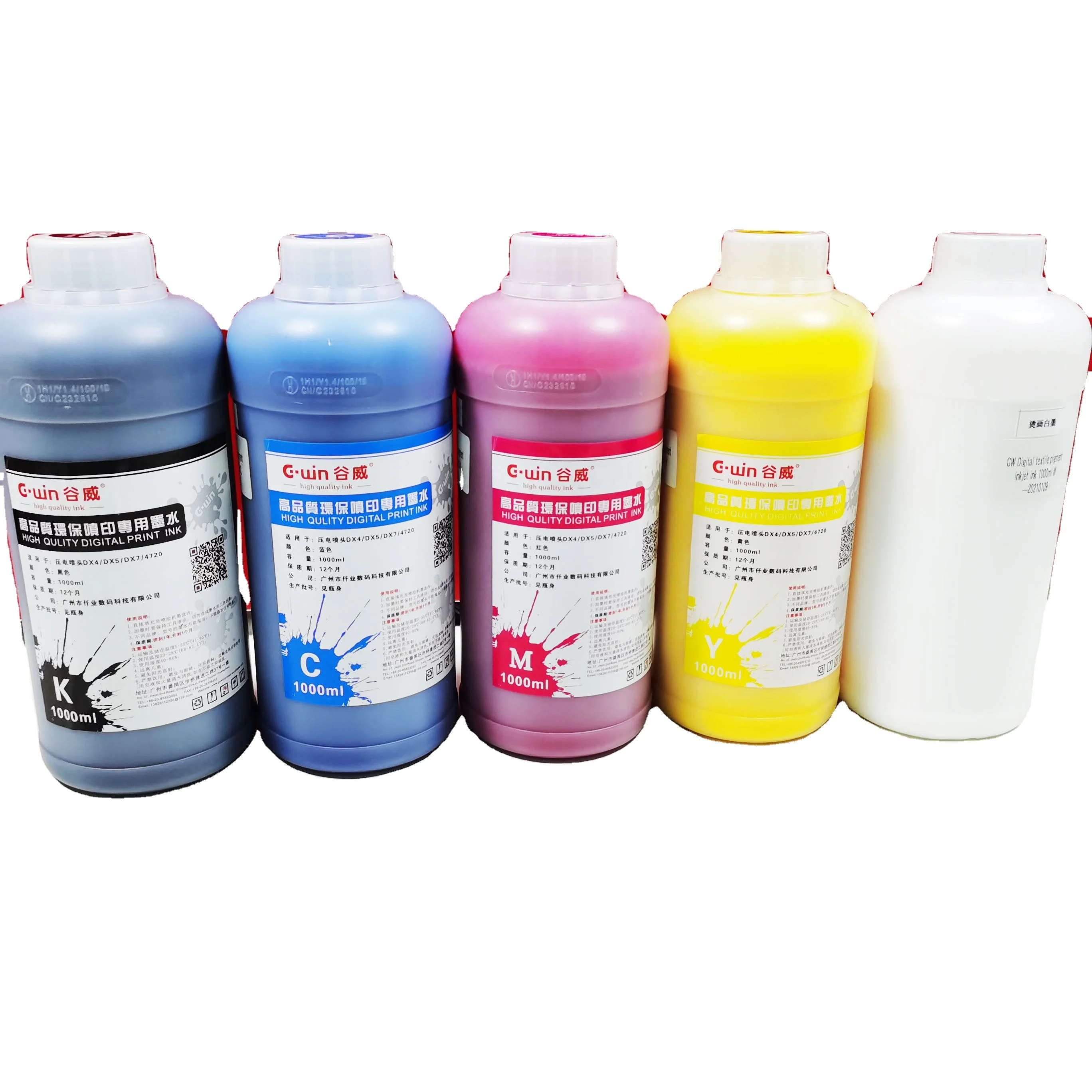 1000ml Bottle Pigment Ink CMYKW 5 colors color changing ink microblading pigment ink For e/pson inkjet printer