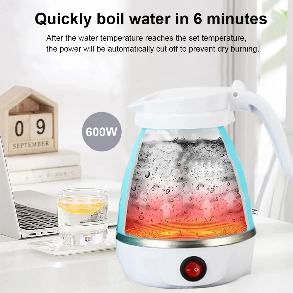 Mini Folding Kettle Silicone Electric Kettle Travel Kettle Retractable Portable Small Outdoor OEM Mini Cappuccino Machine 800