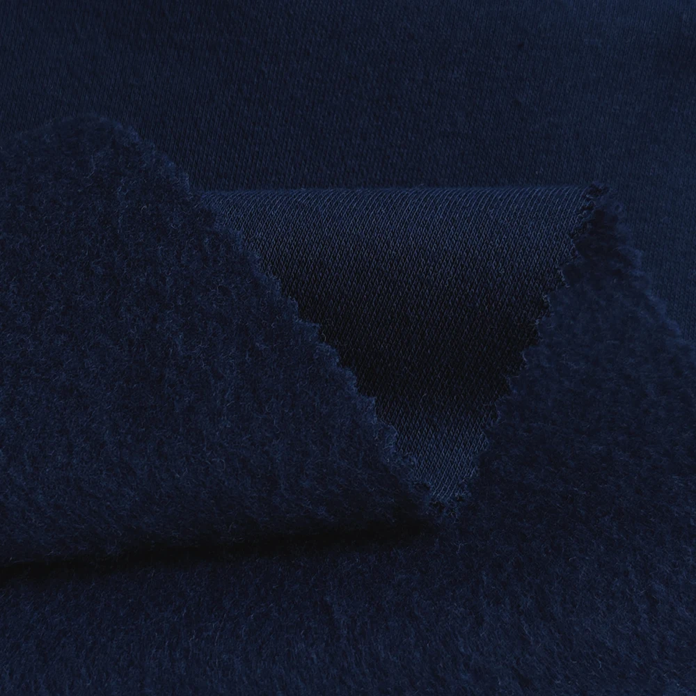Custom Heavyweight Thermal Cotton Polyester TC One Side Brushed French Terry Fleece Fabric For Hoodies
