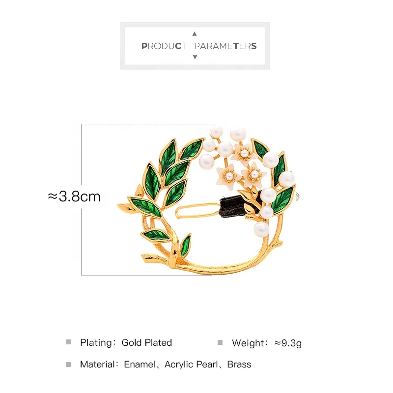 Модные украшения для волос из чистой эмали с цветами и листьями для женщин и девушек корейские украшения для волос с имитацией жемчуга модные ювелирные изделия для отдыха