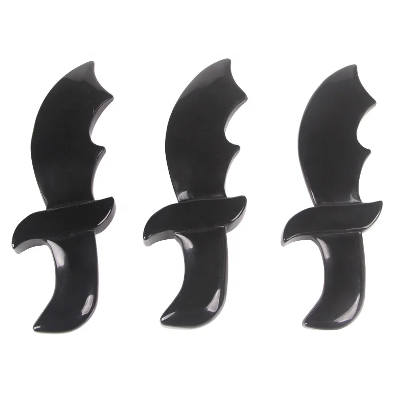 
Hot sale natural polished obsidian stones carving dagger for crystal healing stones 