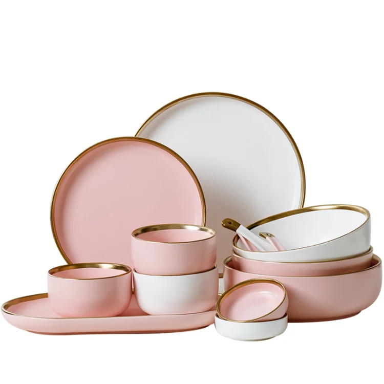 china cheap arcopal dish set dinnerware luxury opal kitchen ceramic matte gold rim royal porcelain dinner sets