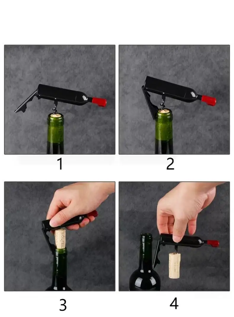 Premium Wine Corkscrew Bottle Opener, Wine Shaped Opener - Multifunctional Wine & Beer Cork Screw Opener
