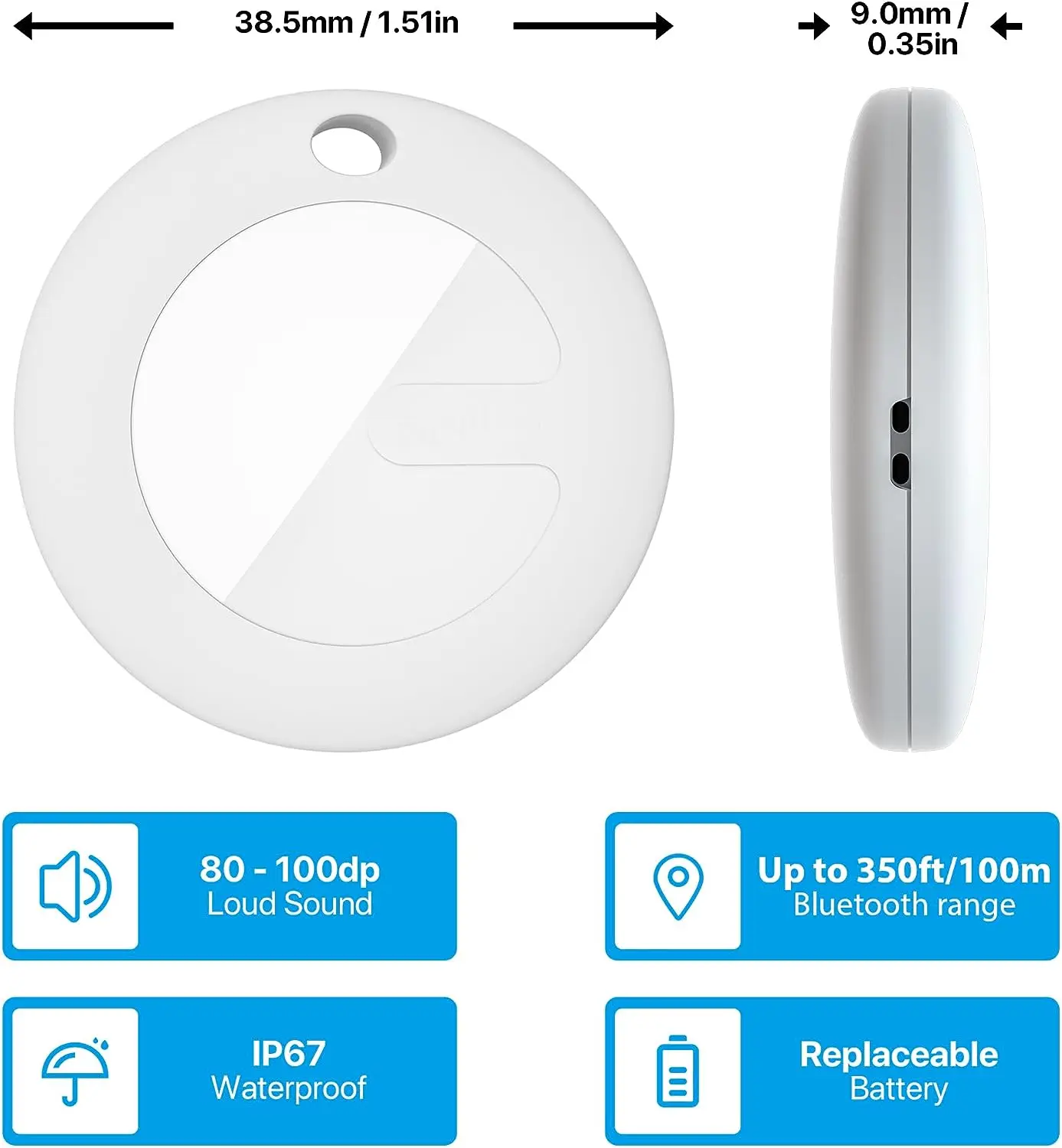 GPS Tracker Item Finder Attachment Locator for Lost Keys Bag Wallet Luggage Pets iOS Only