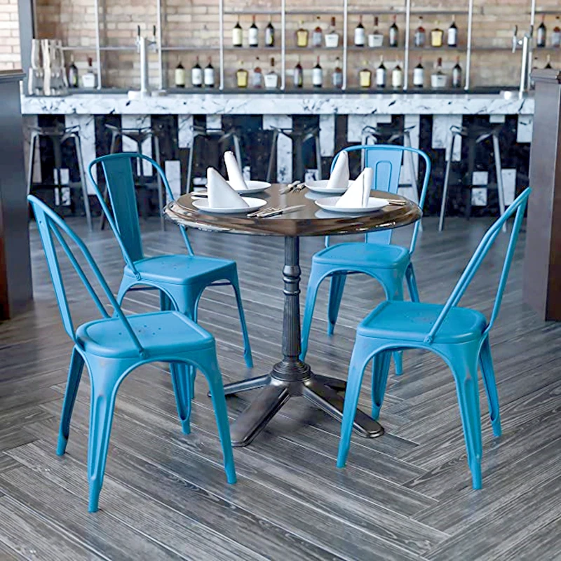 Manufacturer Direct Selling Overall Welding Custom Colors Restaurant Bar Iron Metal Tolix Dining Chair