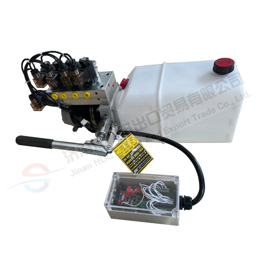 Automatic leveling dc hydraulic power unit and hydraulic cylinder for motorhome