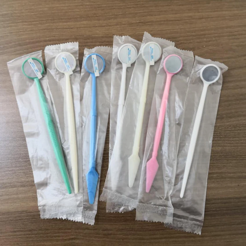 Single package dental oral disposable mouth PC mirror