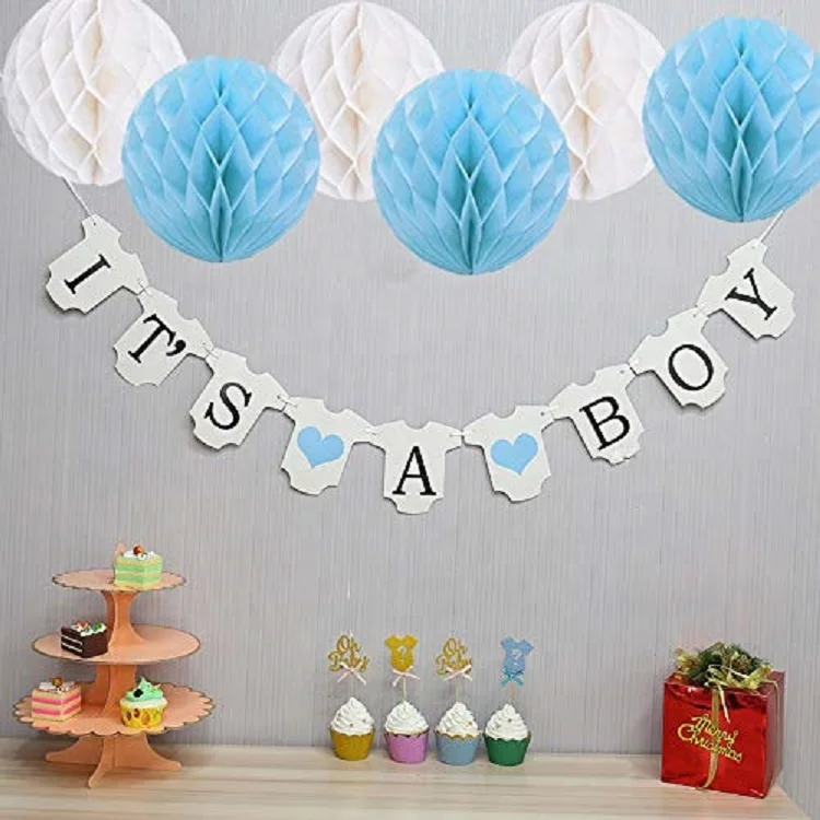  Umiss Paper Baby Shower Boys Set дни рождения праздничные вечеринки свадебные украшения завод