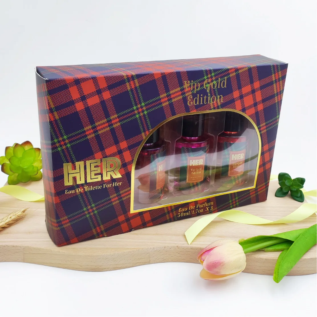 Luxury Private label perfume oil fragrance  ladies body spray perfume gift box set 3 X 50ML OEM / ODM