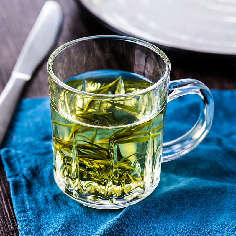 Glass Coffee Mug Medium 7.7 Ounce With Convenient Handle Tea Glasses For Hot Cold Beverages Thermal Shock Resistant Mugs