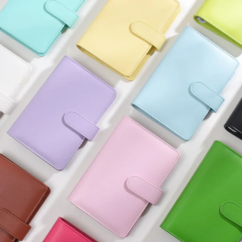 Custom A5 size 6 rings budget pu leather planner binder notebook