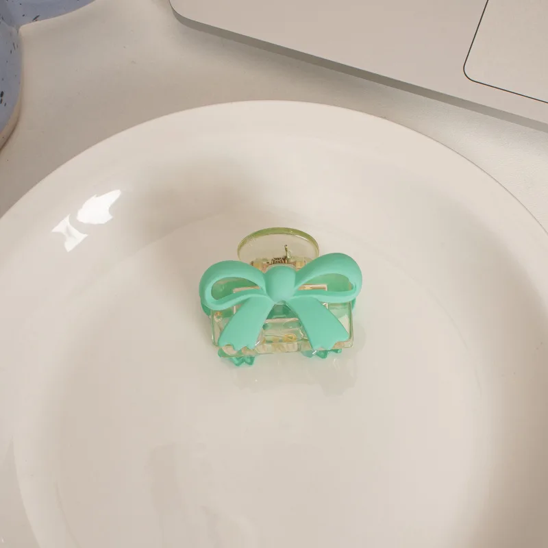 Custom Cream Double-Sided Bow Grab Clip Cute Girl Heart Transparent Trumpet Hairpin Cartoon Hair Accessories