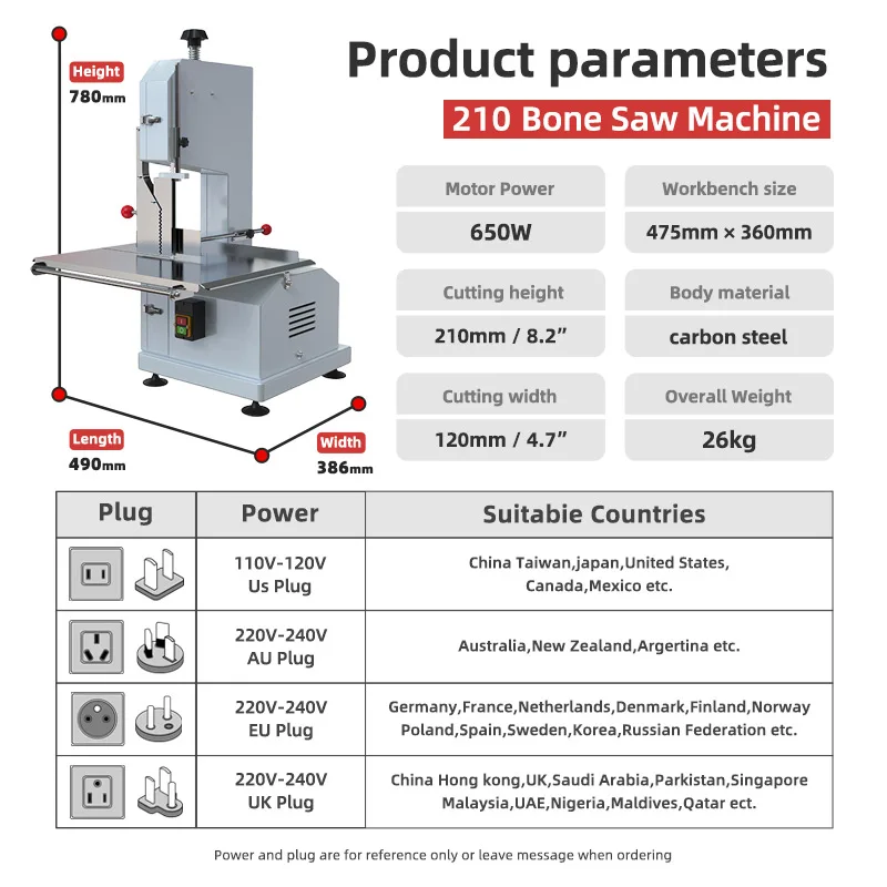 Commercial Kitchen electric meat saw  Heavy Frozen Fish Beef Cuttermeat saw cutting machine
