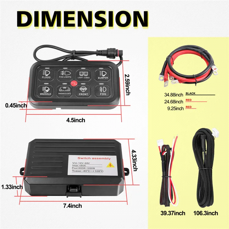 Стробоскопическая вспышка с твердым рисунком с наклейками «сделай сам» зеленая светодиодная подсветка 8 клавиш Морская водонепроницаемая кнопка переключатель панель