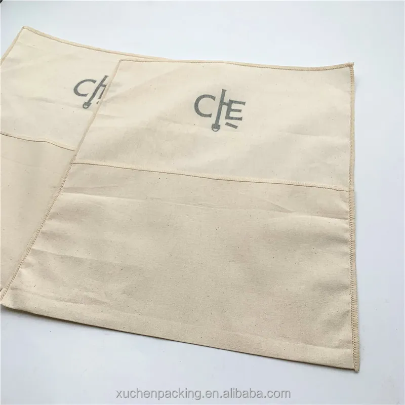 Recycled Unbleached 100% Cotton Envelope Dust Bag for Purses and Small Drawstring Cotton Fine Jewelry Earring Pouch