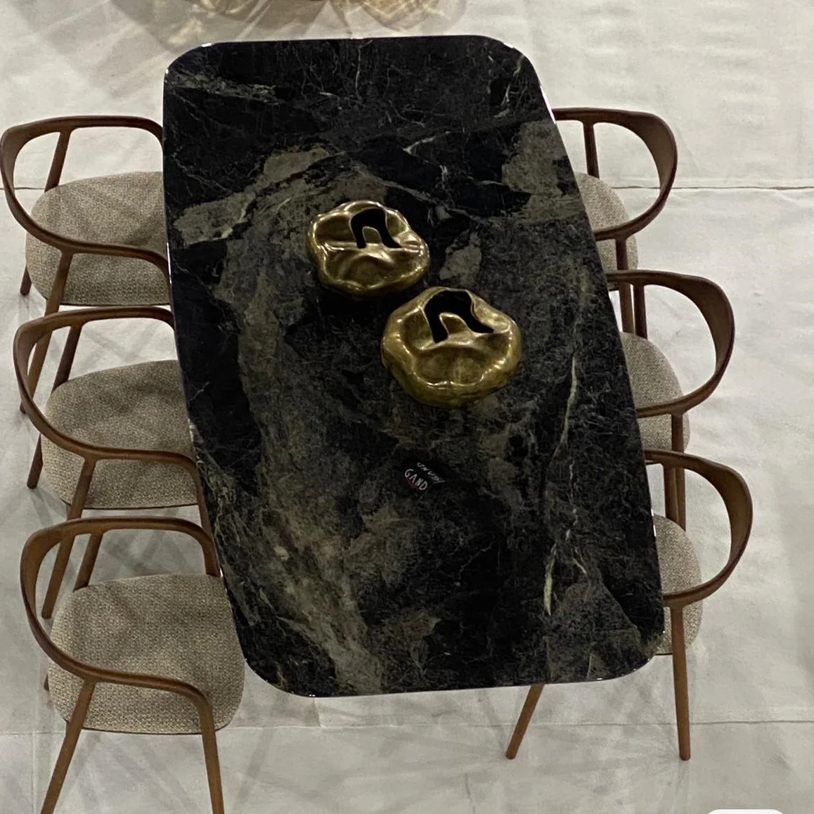 2023 Modern Furniture Kitchen Dinning Table And 6 Chair Luxury Restaurant Metal Stainless Steel Dining Room Sets Dining Tables