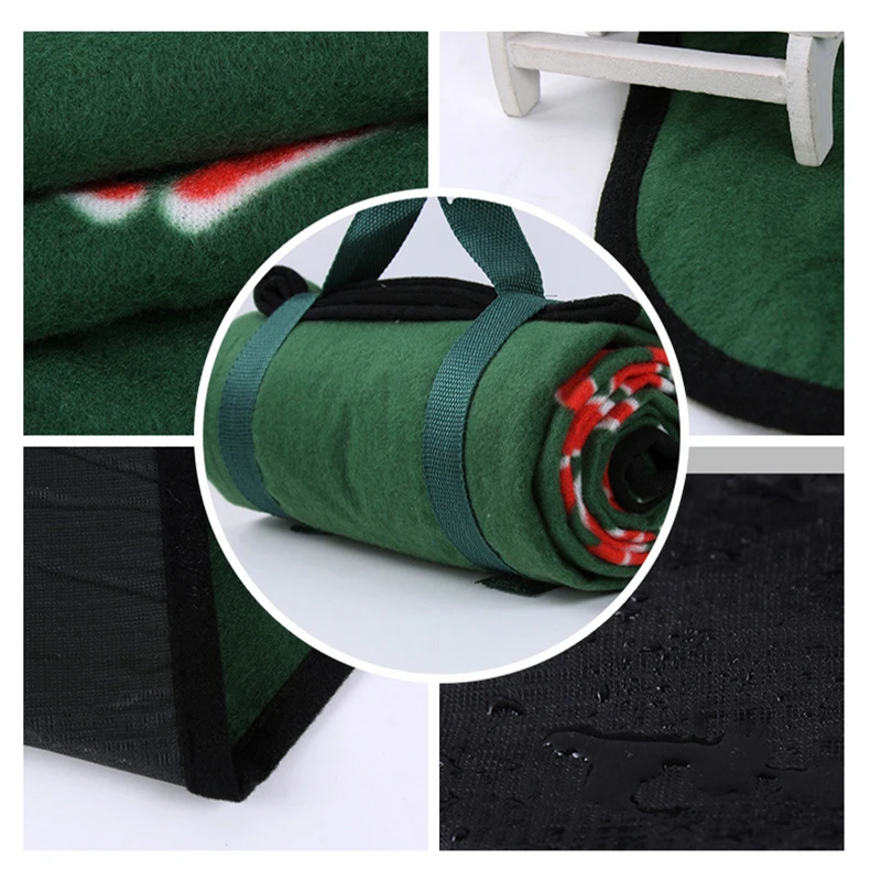 
100% Polyester Fleece Waterproof Outdoor Mat For Custom Picnic roll blanket 