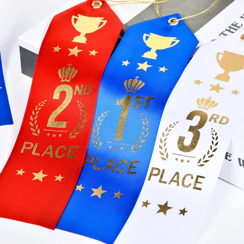 2 Inch Custom Logo Double Faced Satin Awards Ribbon White Red Color Custom Gift Ribbons