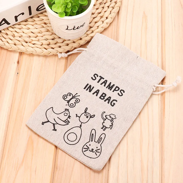 High Quality Custom Portable Jute Gift Bag Small Eco-Friendly Drawstring Canvas Shopping Bag with Logo Pattern for Promotions