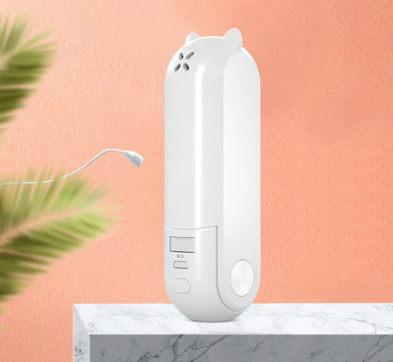 Factory custom multi usage USB fast charger folded min pocket fan, Promotion price  power bank LED light air fan