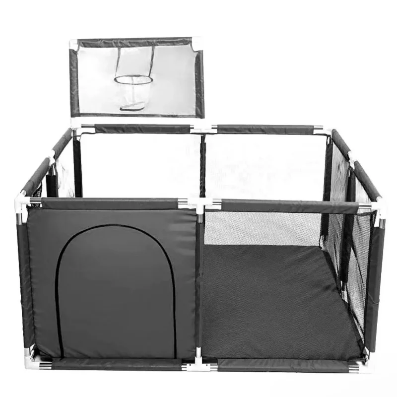 High Quality Rectangular Baby Playpen with Door and Indoor Basket Safety Features Direct from Factory