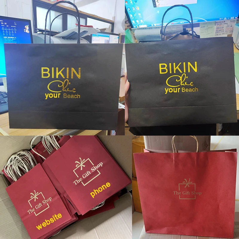Giant Matte Euro Tote White Paper Bag Ribbon Handle Eurototes shopping luxury retail hard brown white stamping gold foil logo