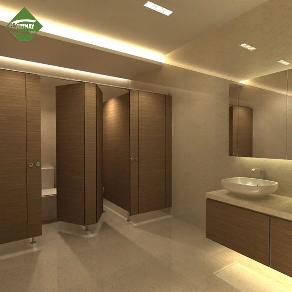 Hight Quality Commercial Public Restroom Dividers Standard Size Folding Comfort Room Solid Phenolic Board Toilet Cubicle