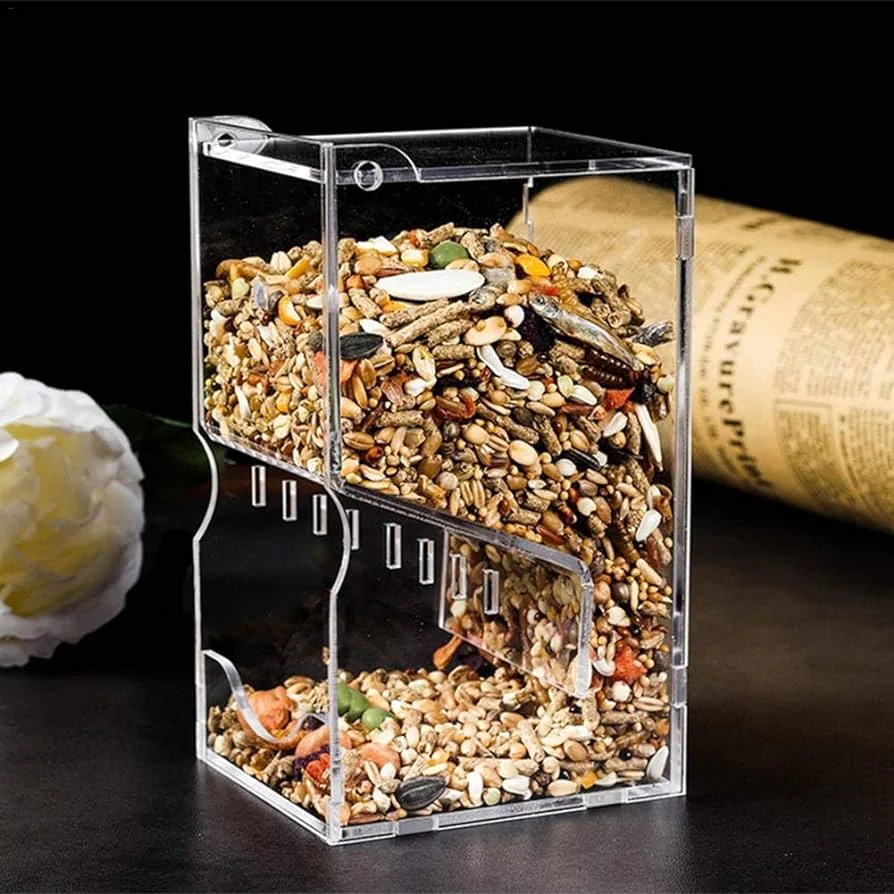 Для мелких и средних попугаев поилки акриловый контейнер для семян аксессуары кормушки птиц автоматическая кормушка попугая