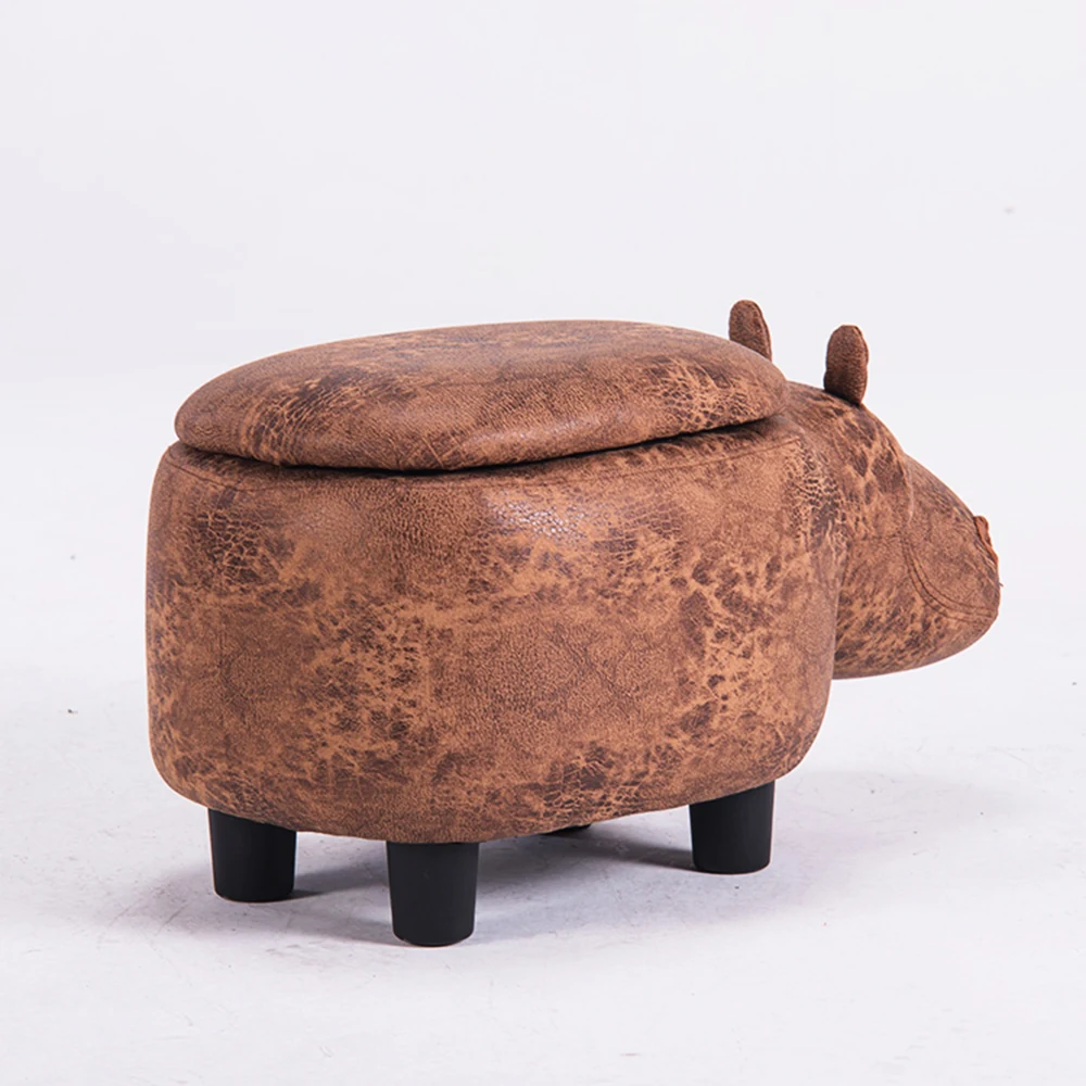 Modern design kids animal ottoman stool for kids and children animal shape stool support custom