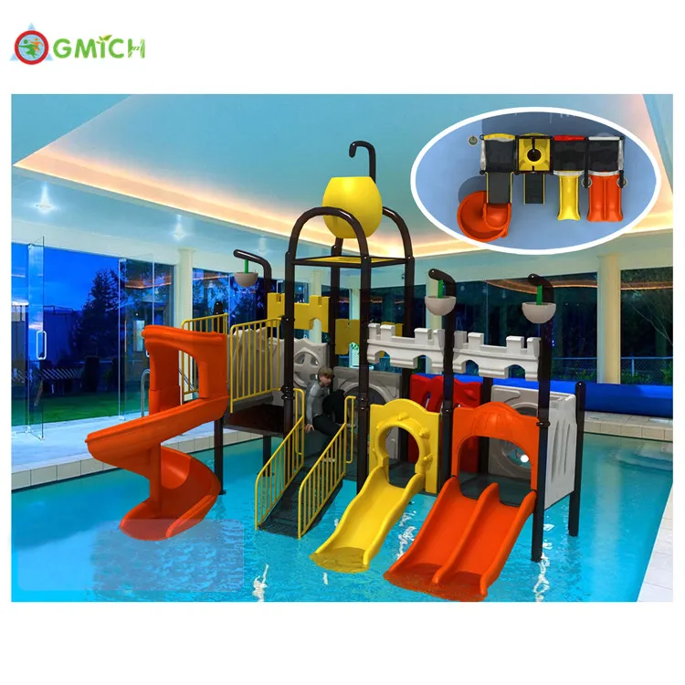 High quality pool water slide Kid Water Park Outdoor Playground  water game activities JMQ-G145B
