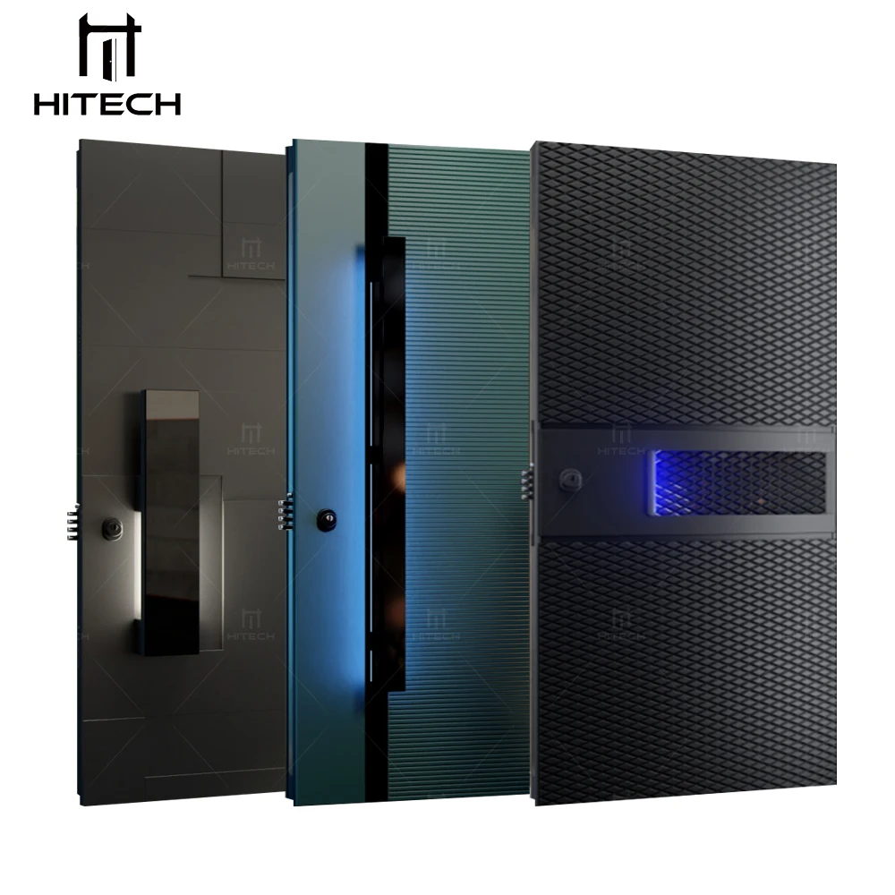 Hitech High-end pivot entry steel door customized aluminum alloy rotatable door revolving meta entrance exterior front doors