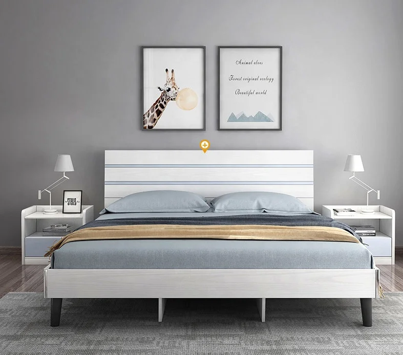 Full Bedroom Low Modern Wooden Models Minimalist King Size Oak Queen Set Furniture High Quality Hotel Frame Queen Bed