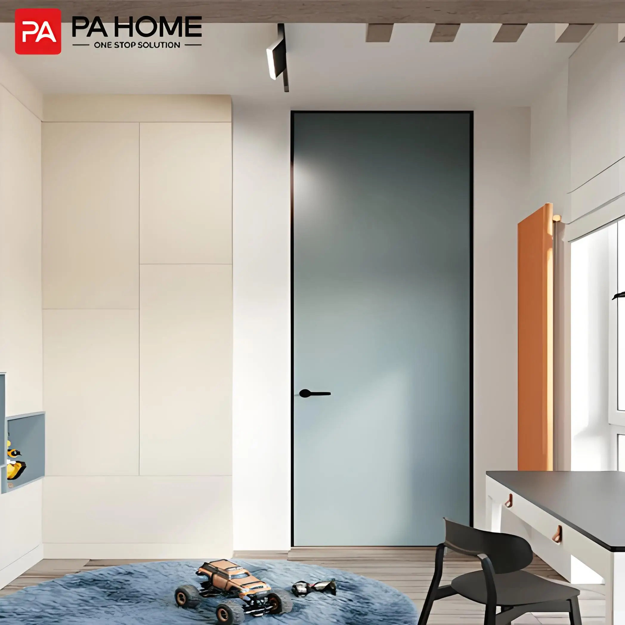 PA Foshan Factory Wholesale Mdf Design Interior Wood Door For Villa