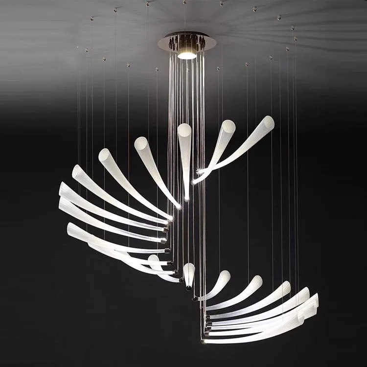 restaran large chandelier modern decor chandeliers pendant lights hotel lobby villa rotating chandelier candelabro