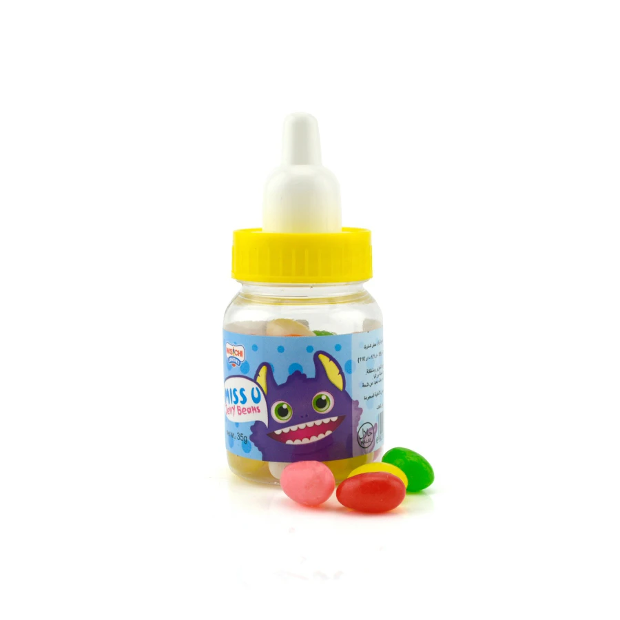Nipple bottle packed jelly bean candy assorted color fruity flavor jelly bean candy