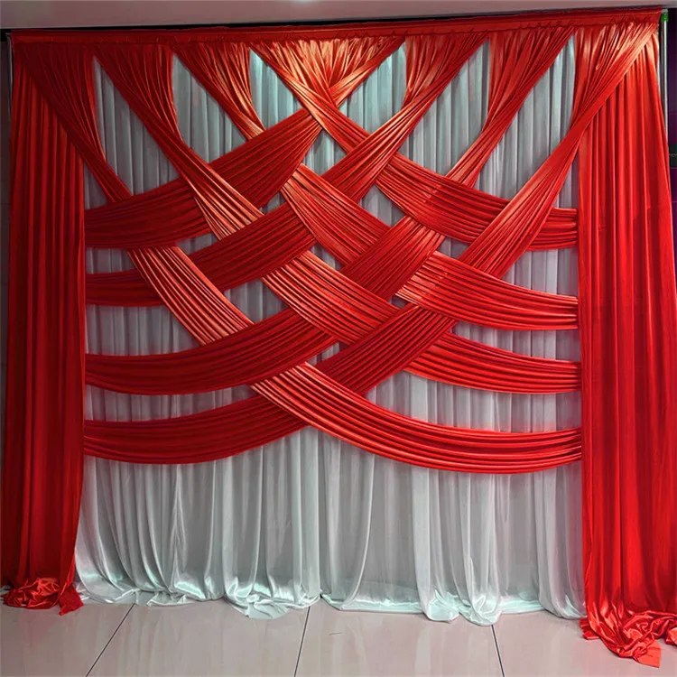 Custom Drape Elastic Milk Silk White Wedding Background Drapes Curtains Backdrop Durtain For Wedding Stage Decoration