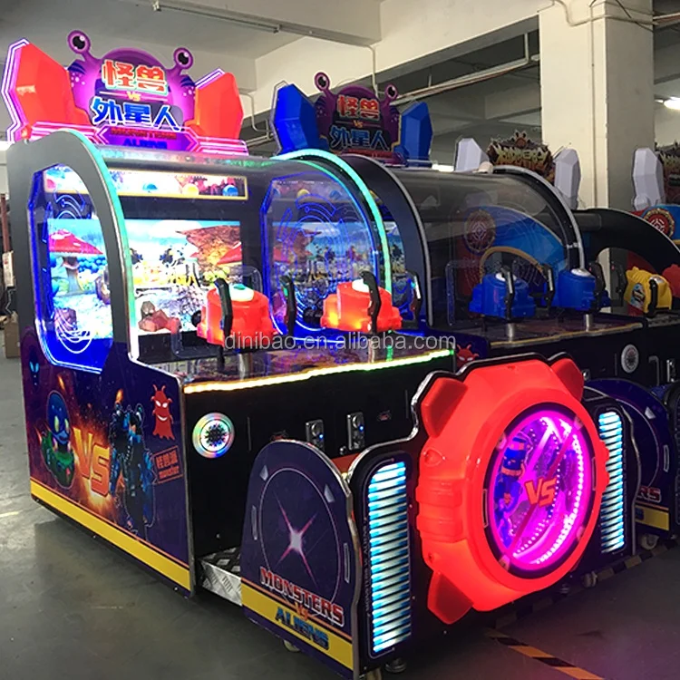 42 Inch Screen Arcade  Coin Operated Arcade Lottery Machine Monster Shooting Ball Machine For Double Players