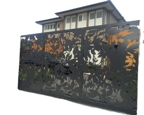 Antique laser cut corten steel metal screen fence for garden ornaments