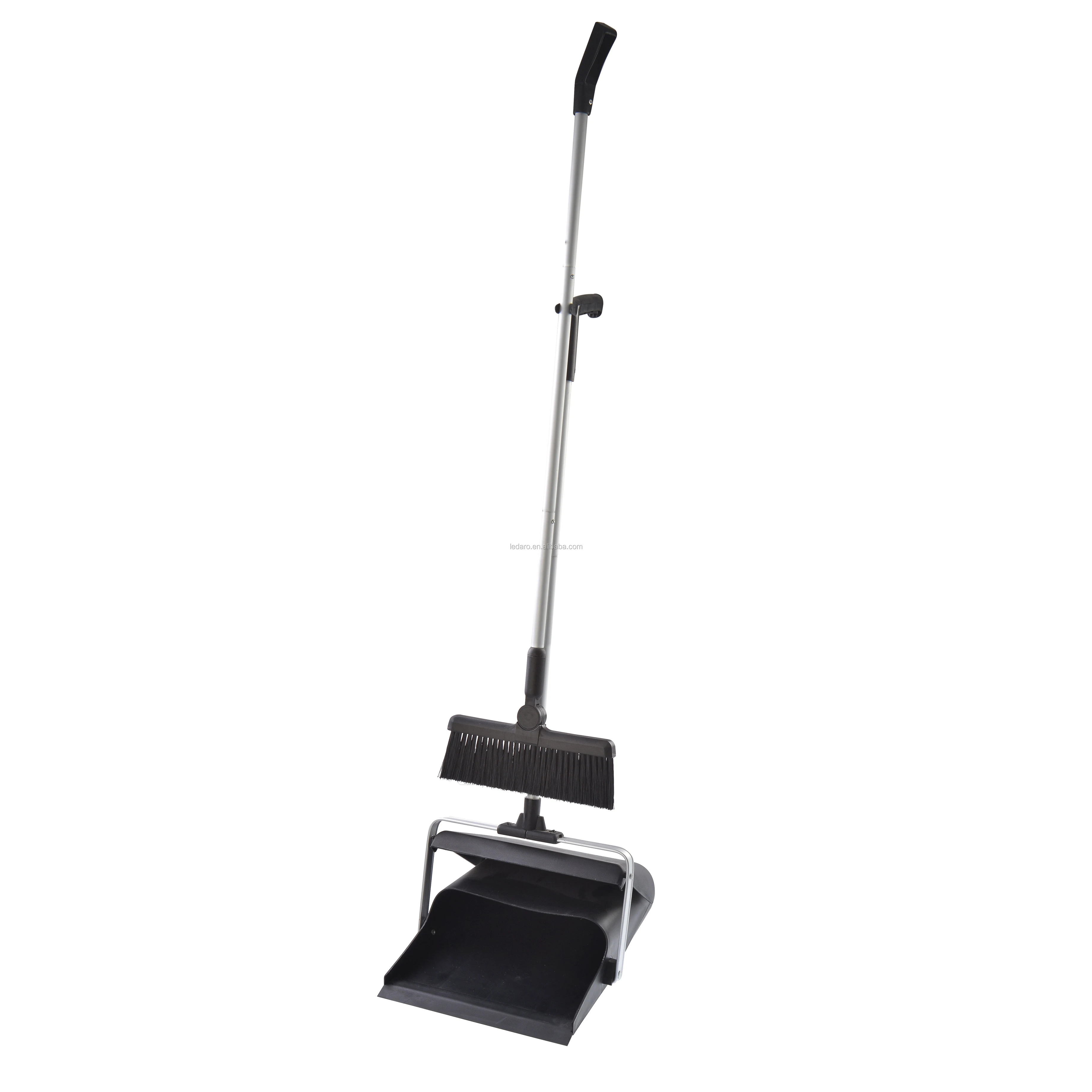 Commercial Broom and Dustpan Set Long Handle Sweep Lobby Set for Home Kitchen Room Office Lobby Floor Cleaning