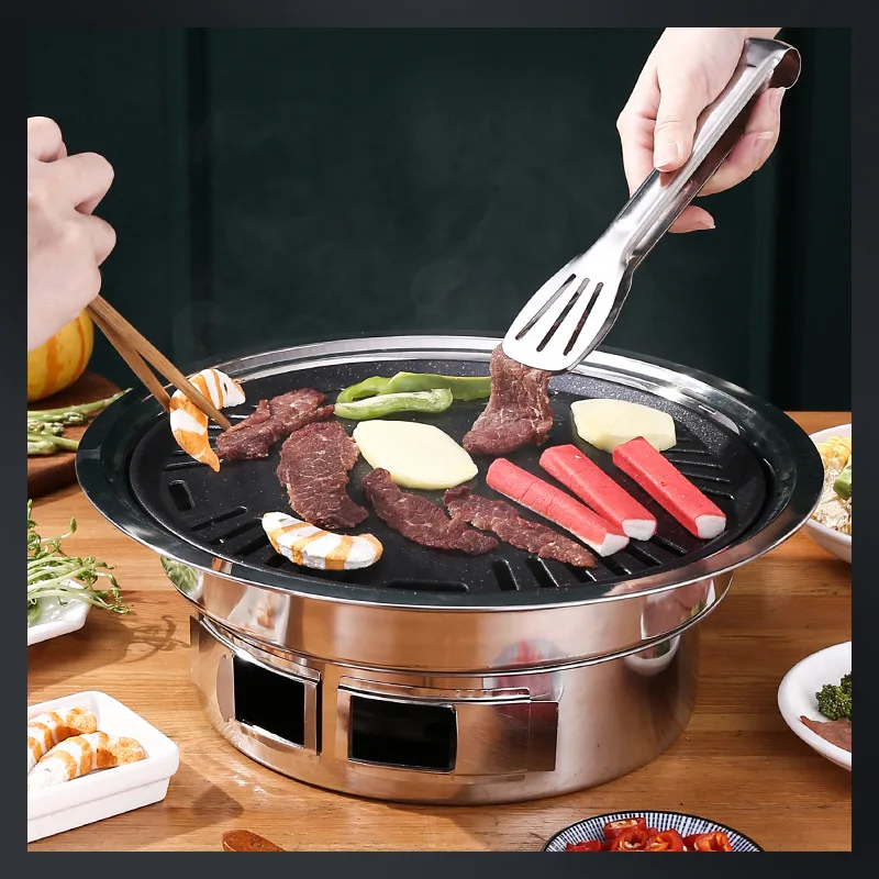 Korean charcoal grills outdoor commercial barbecue stove kitchen party charcoal bbq grill with tool set