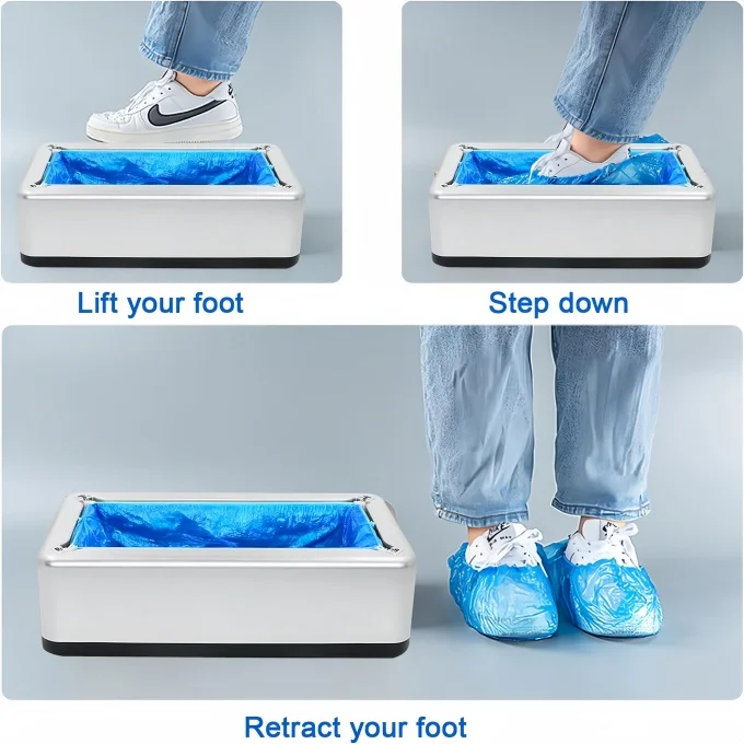 Cheap non-woven shoes distributor shoe covering distributor plastic box shoe covering machine