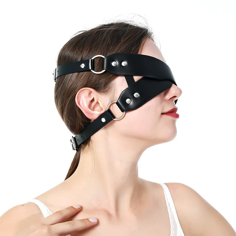 Sexy Mask For Face Women PU Leather Goth Harness Cosplay Anime Eye Mask Masquerade Party Festival Halloween Costume Fun Prop
