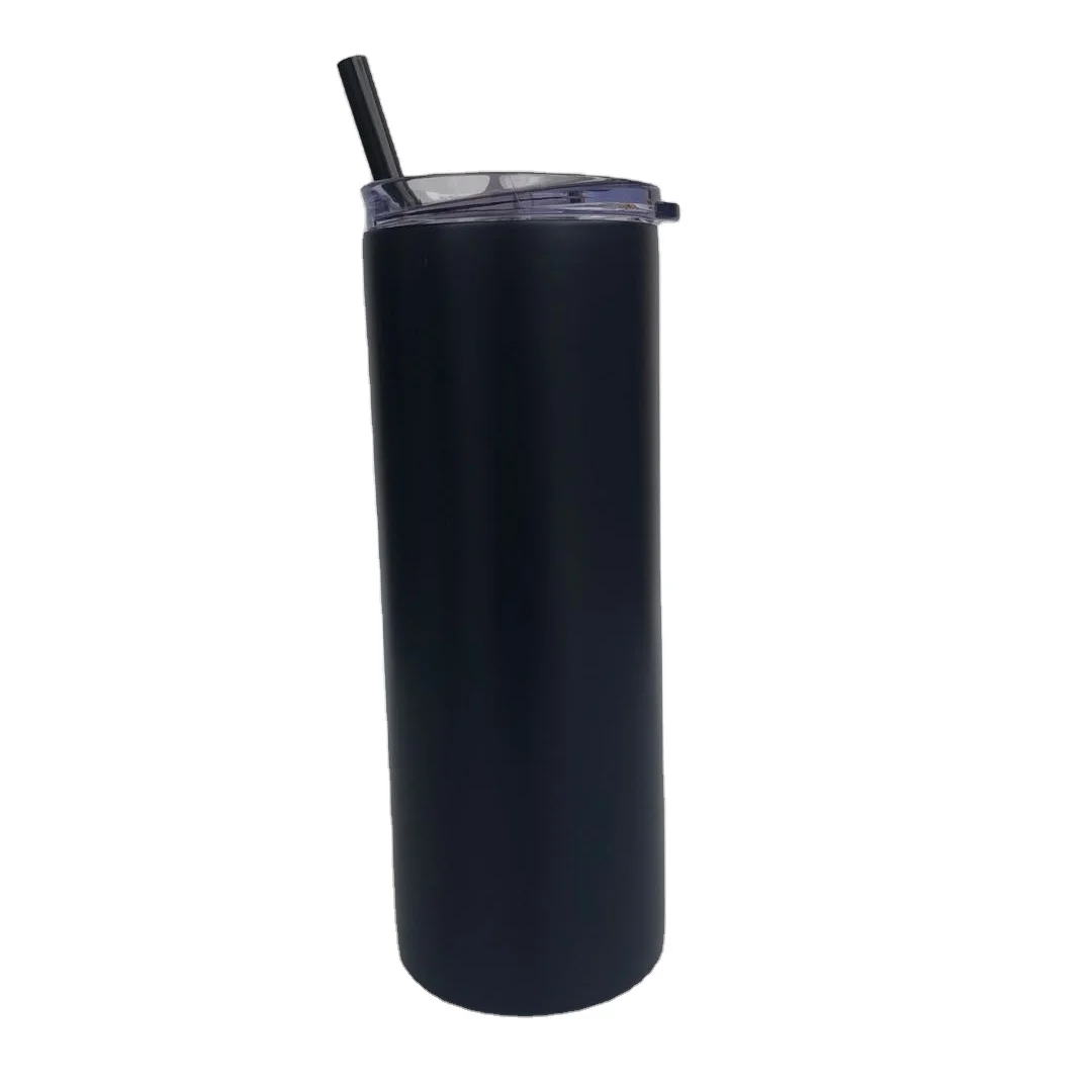 
sublimation tumbler lank 20oz straight skinny tumbler double wall insulated tumbler with lid and straw insulated thermos tumber 