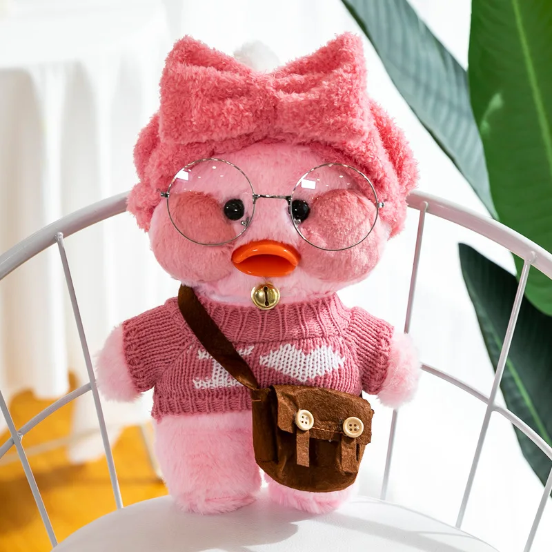 Wholesale  Lalafanfan Mini Cafe Original Clothes Yita White Yellow Pink Duck  Kawaii Plush Toy  Lalafanfan Duck